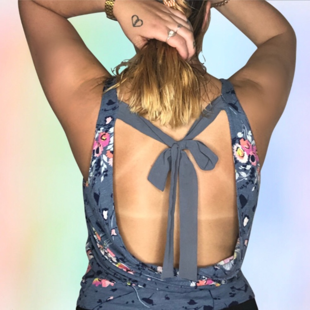 Open back tank top